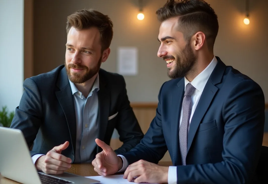 Venture capital advisor working with entrepreneur